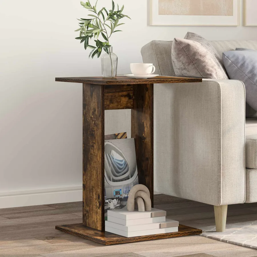 Table d'appoint Chêne fumé 45 x 40 x 62,5 cm Bois d'ingénierie