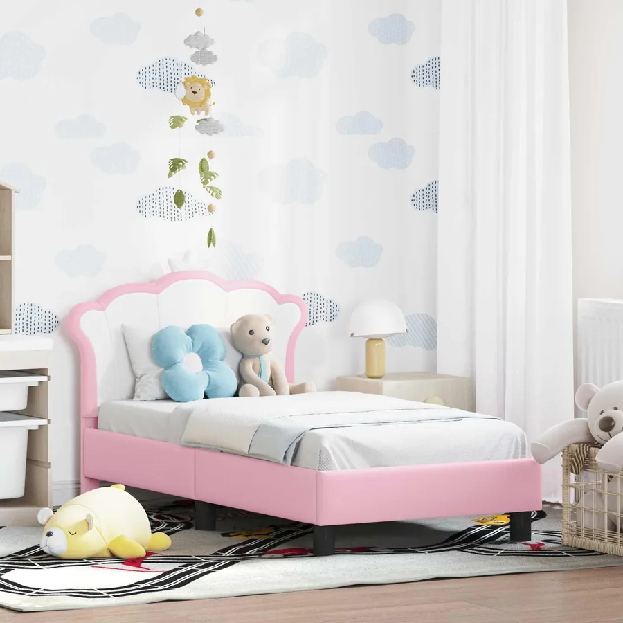 Cadre de lit pour tout-petit avec tête de lit Rose 70 x 140 cm