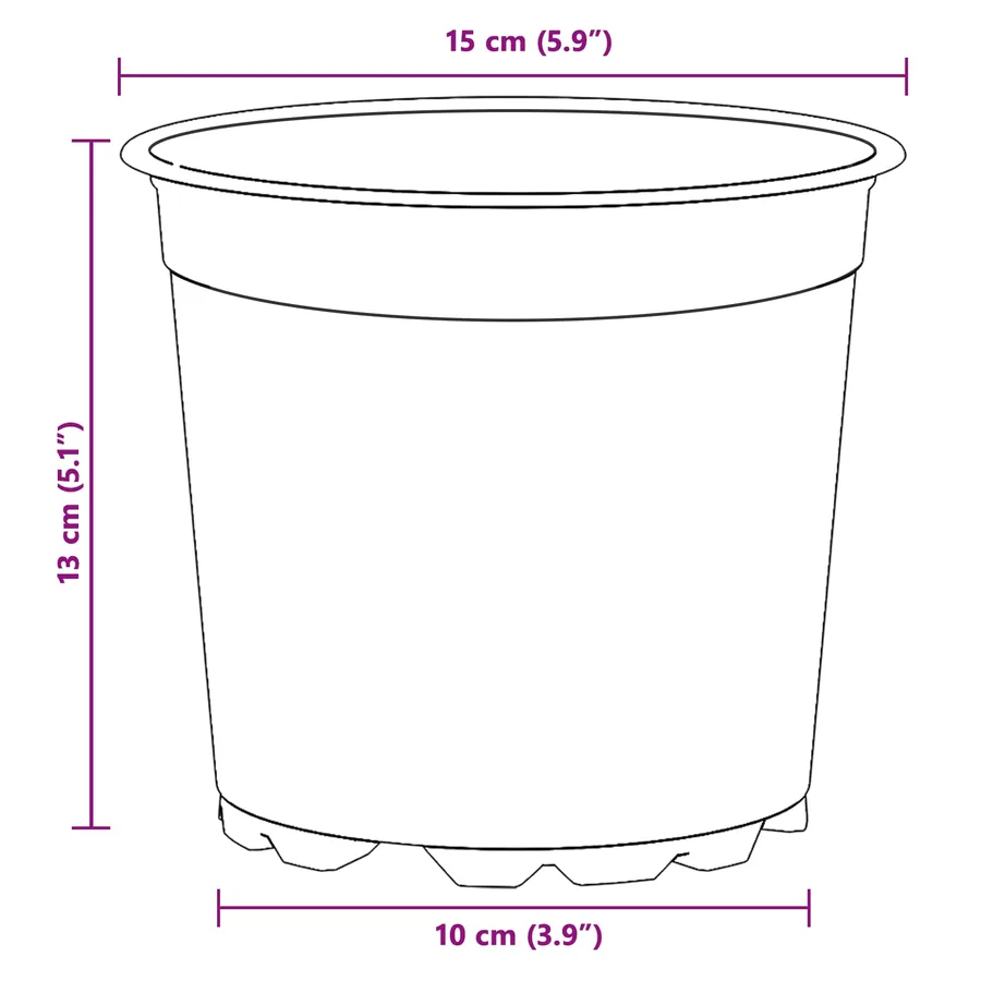 Pot à fleurs 100 pcs Noir Ø 15 x 13 cm Plastique - 11