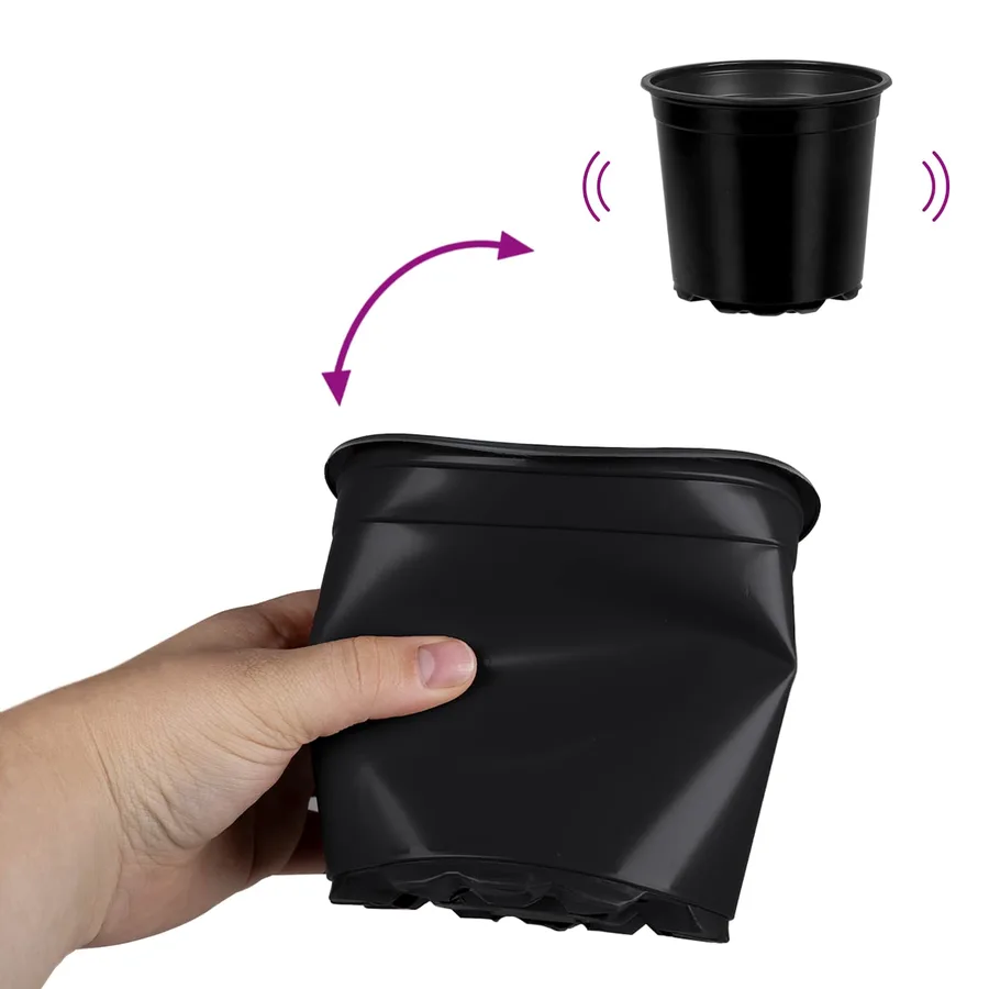 Pot à fleurs 100 pcs Noir Ø 15 x 13 cm Plastique - 9