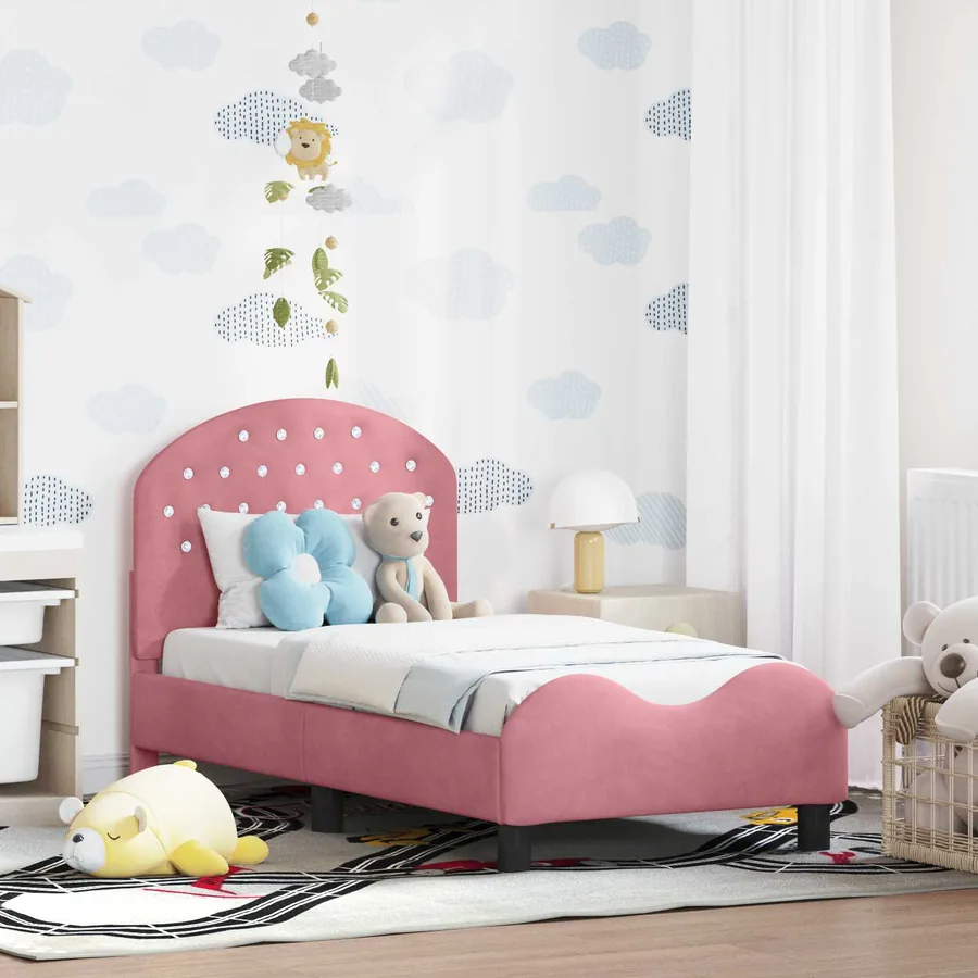 Cadre de lit pour tout-petit avec tête de lit Rose 70 x 140 cm