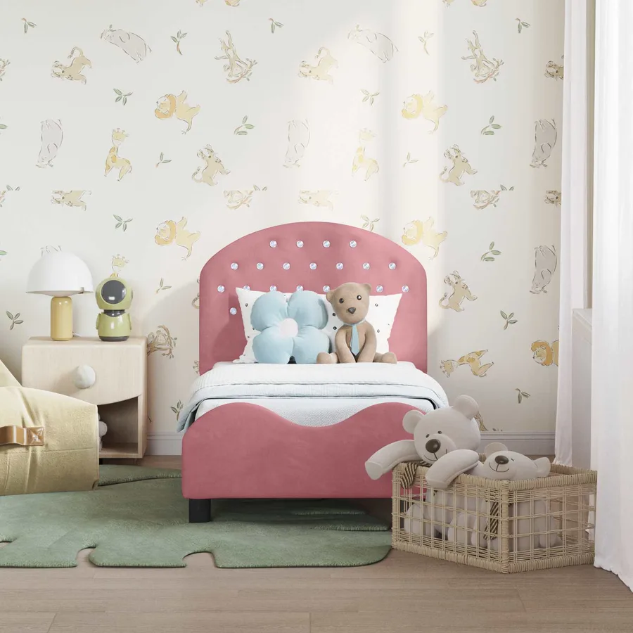 Cadre de lit pour tout-petit avec tête de lit Rose 70 x 140 cm - 3