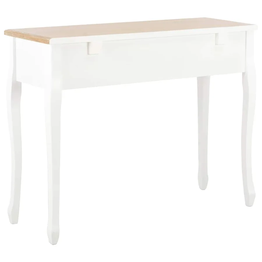 Table de console et coiffeuse avec 3 tiroirs Blanc - 5