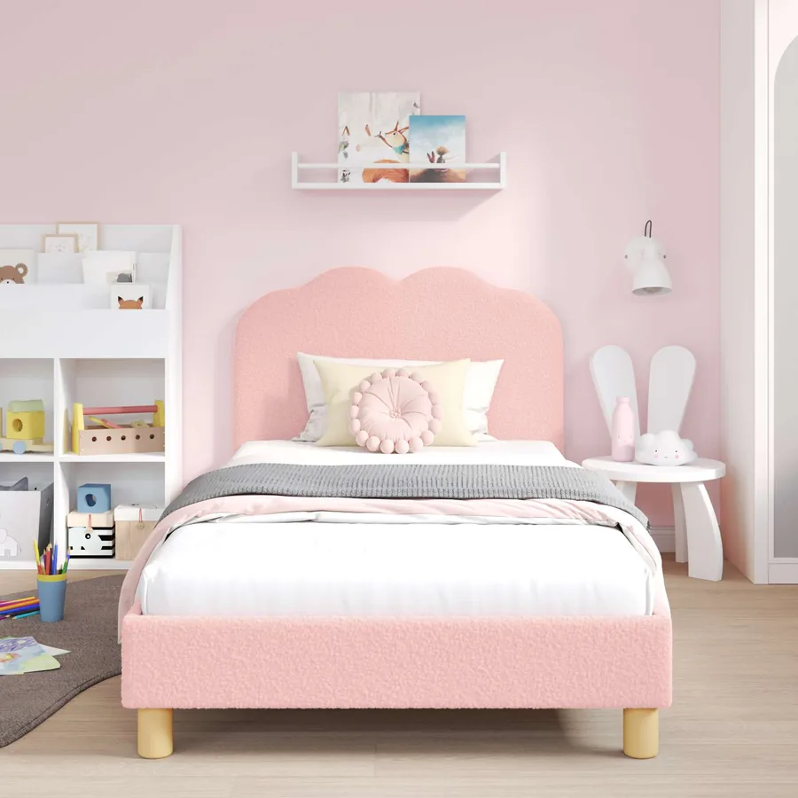 Cadre de lit pour enfants avec tête de lit Rose 80 x 200 cm