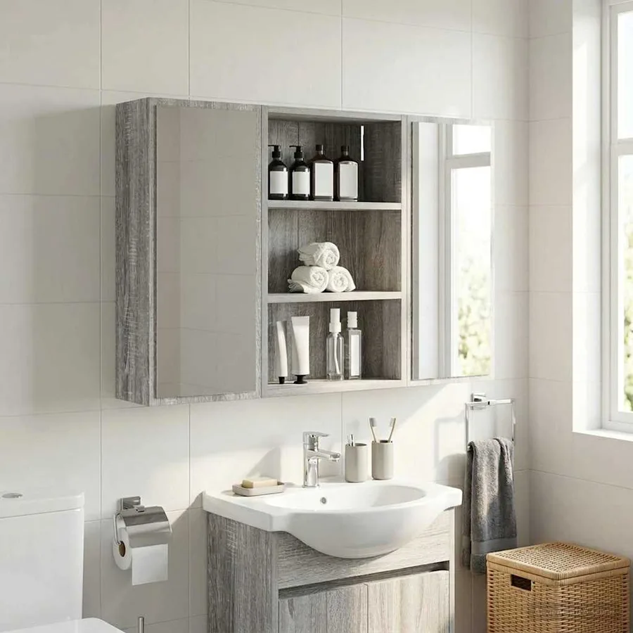 Armoire murale de salle de bain Gris Sonoma 40 x 16 x 62,5 cm - 4