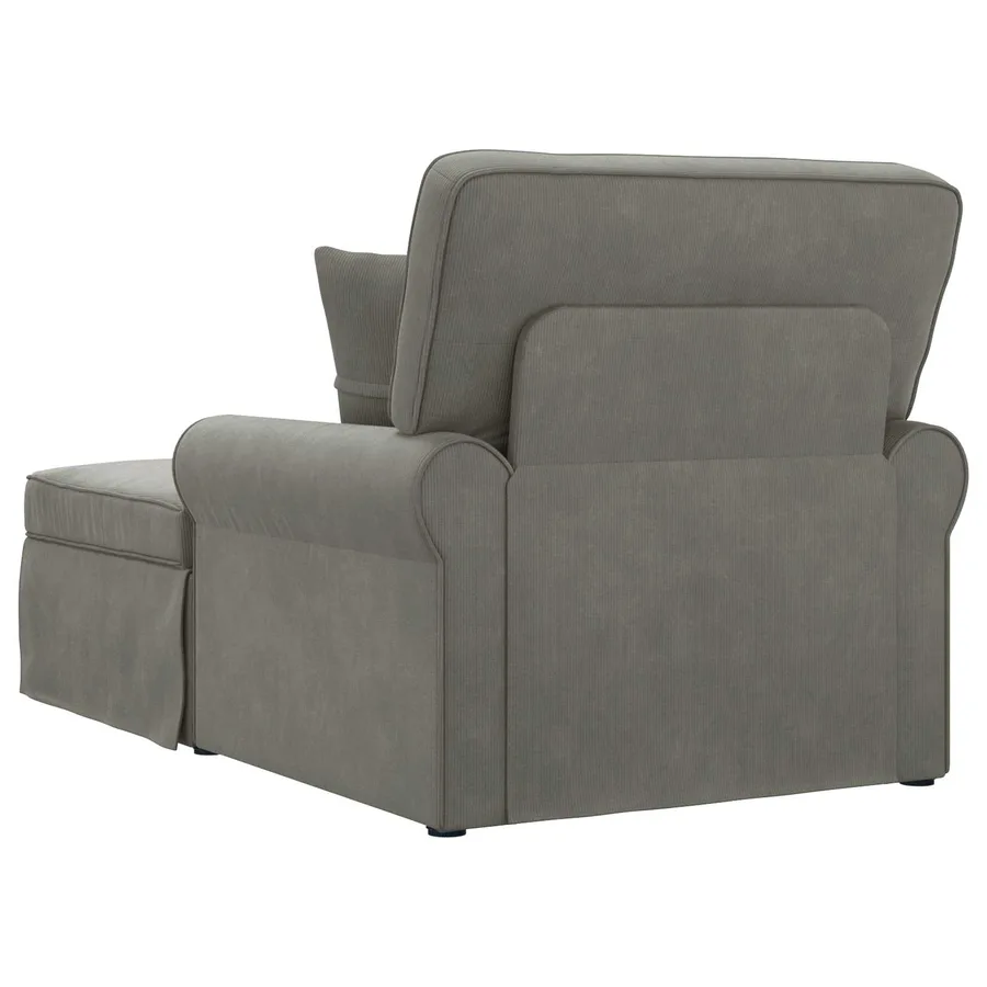 Chaise lounge avec jupe avec coussin 3 pcs Gris clair - 6