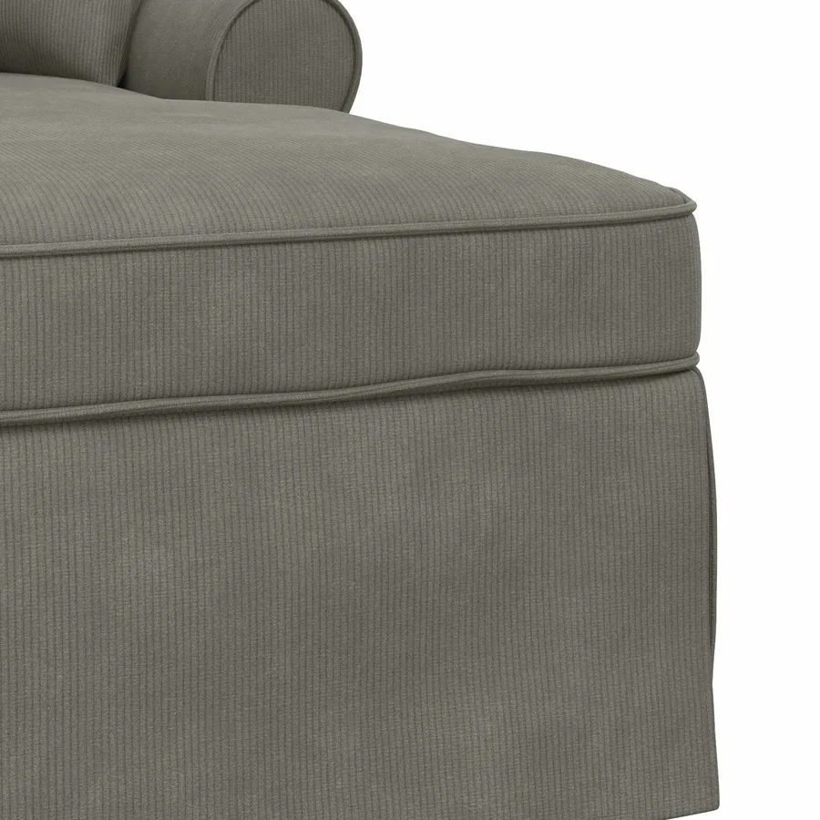 Chaise lounge avec jupe avec coussin 3 pcs Gris clair - 7