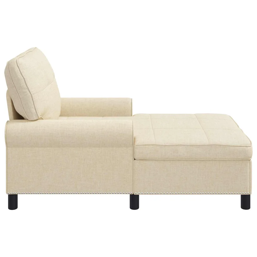 Chaise longue avec coussin Crème 91 x 157 x 91 cm tissu - 5