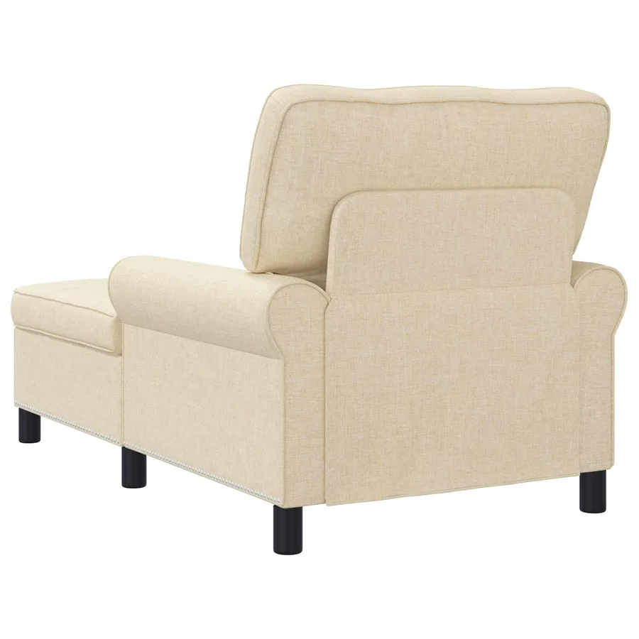 Chaise longue avec coussin Crème 91 x 157 x 91 cm tissu - 6
