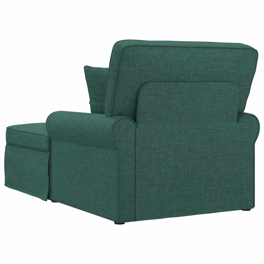 Chaise lounge avec jupe avec coussin 3 pcs Vert foncé tissu - 6
