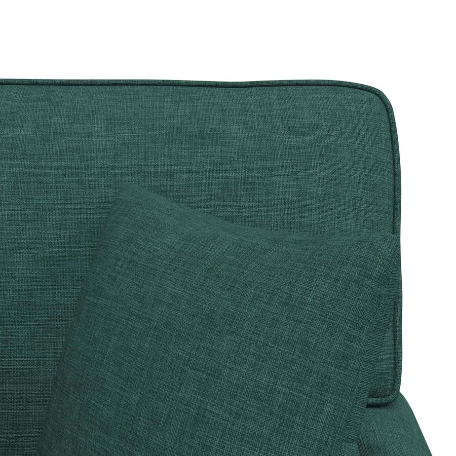 Chaise lounge avec jupe avec coussin 3 pcs Vert foncé tissu - 9