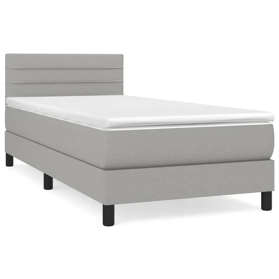 Sommier à lattes de lit avec matelas Gris clair 80x200 cm Tissu - 2