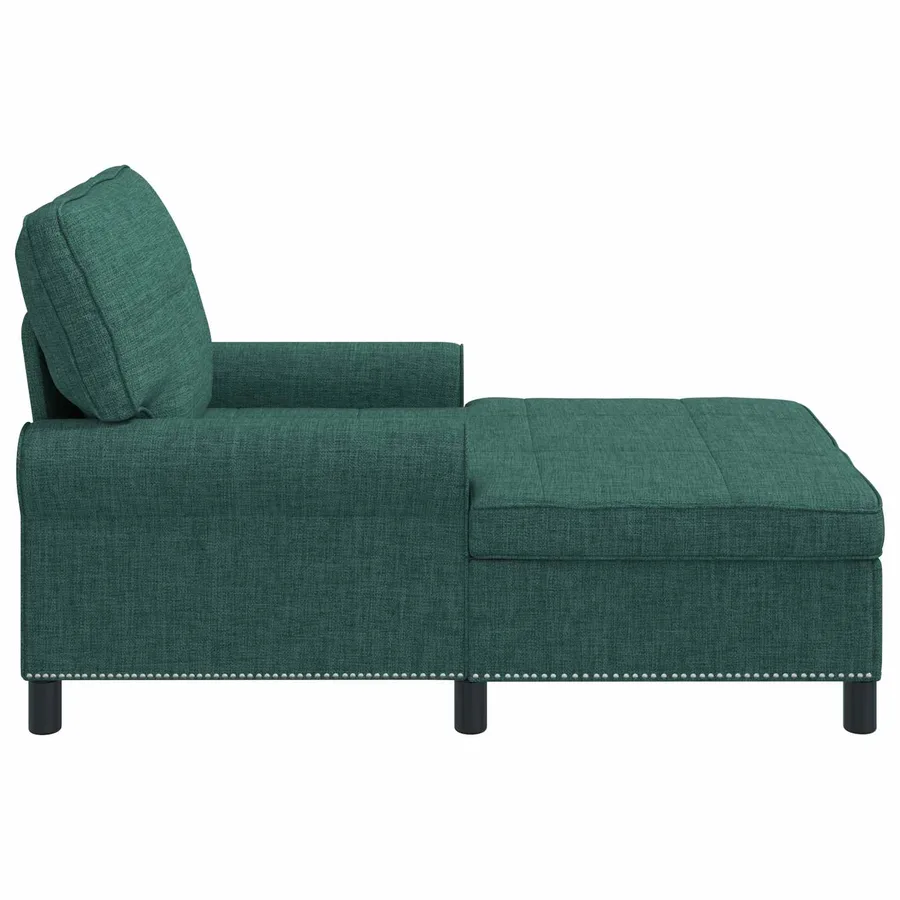 Chaise longue avec coussin Vert foncé 91 x 157 x 91 cm tissu - 5