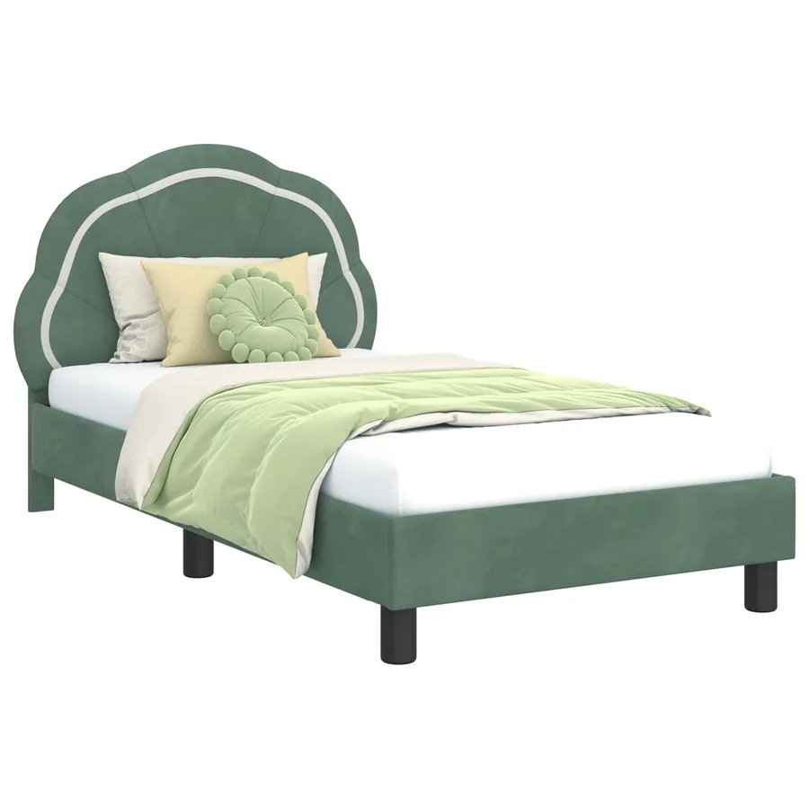 Cadre de lit pour enfants avec tête de lit Vert Mer 80 x 160 cm - 2