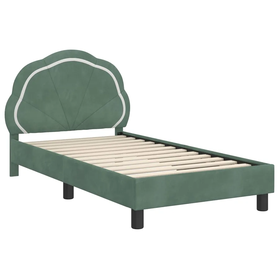 Cadre de lit pour enfants avec tête de lit Vert Mer 80 x 160 cm - 4