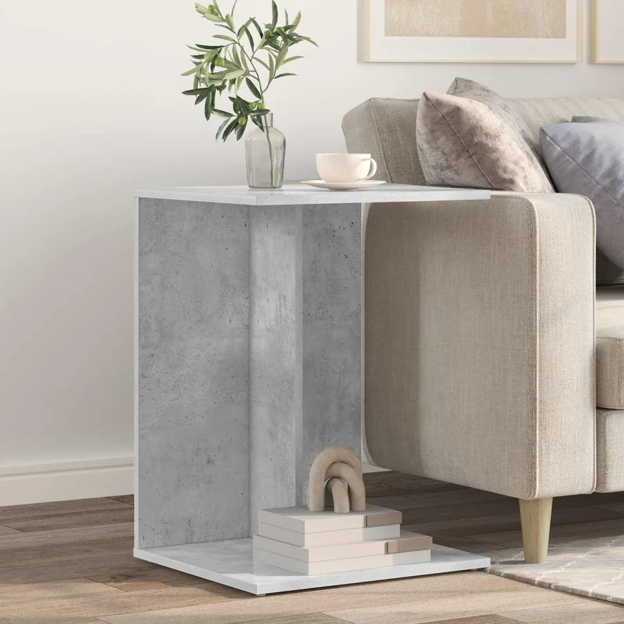 Table d'appoint Gris béton 45 x 40 x 62,5 cm Bois d'ingénierie