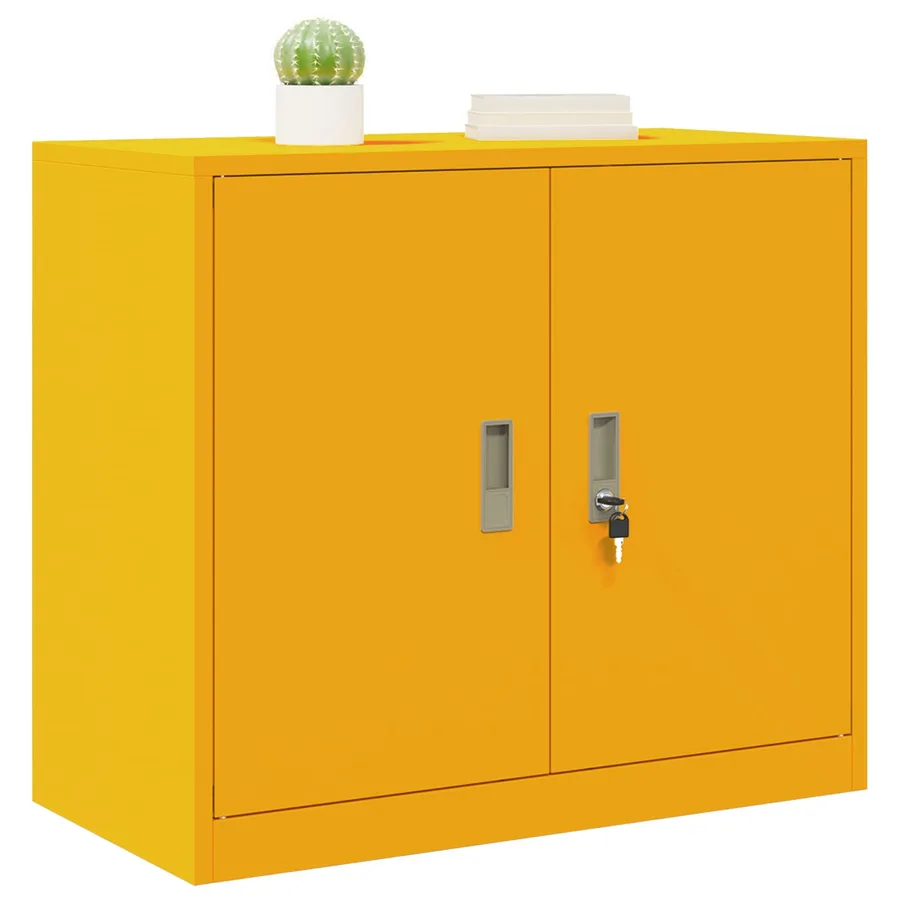 Armoire de rangement Jaune moutarde 80 x 40 x 70 cm Acier - 3