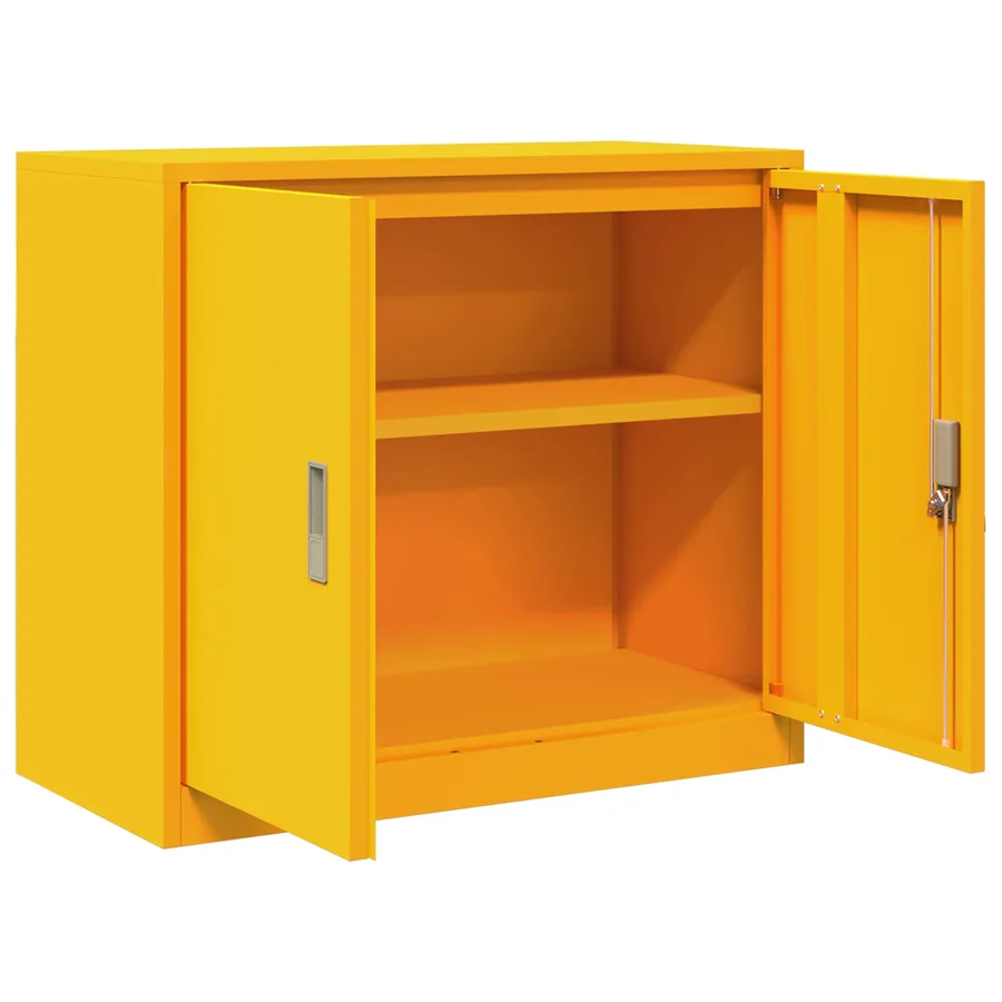 Armoire de rangement Jaune moutarde 80 x 40 x 70 cm Acier - 5