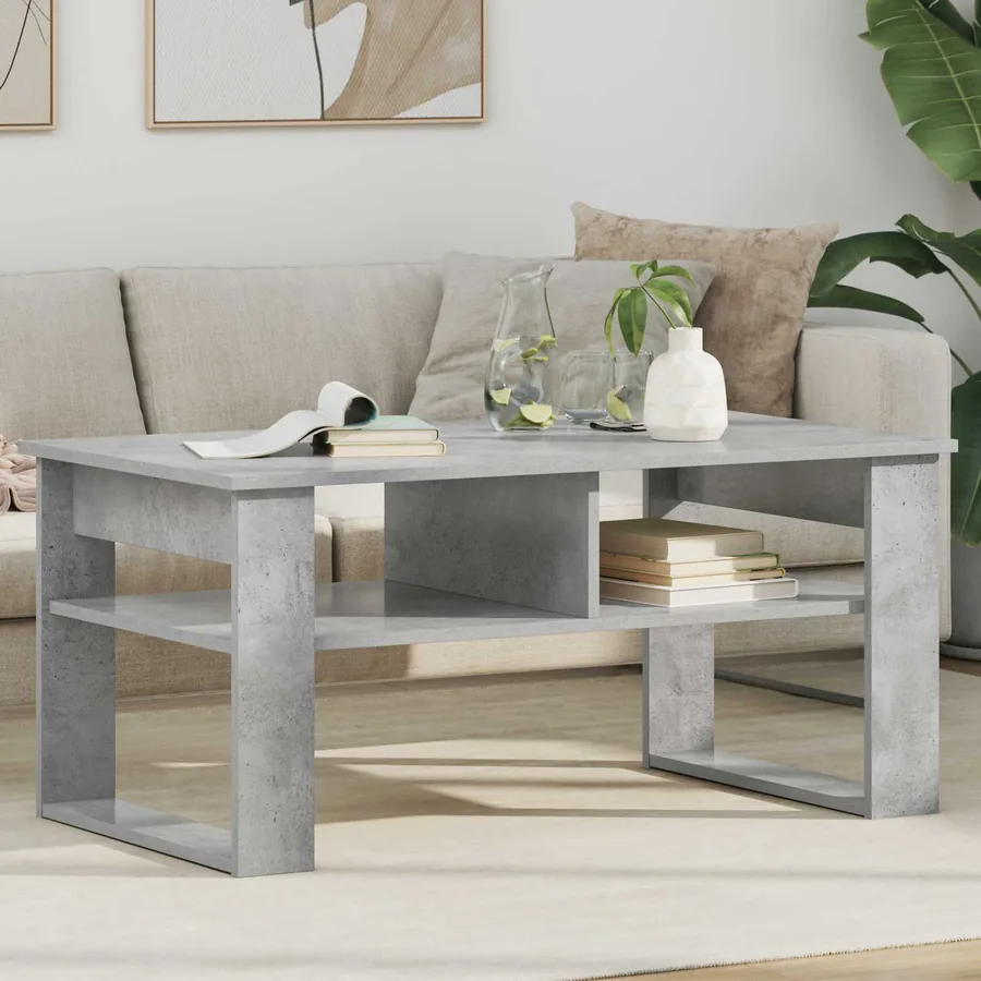 Table basse Gris béton 96 x 54 x 44 cm Bois d'ingénierie