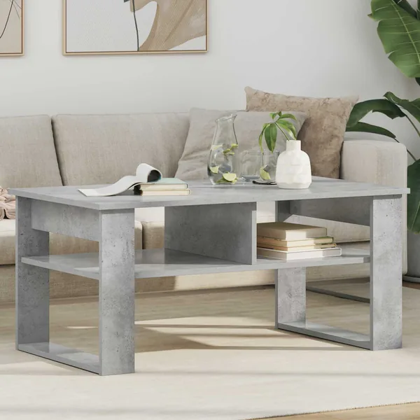 Table basse Gris béton 96 x 54 x 44 cm Bois d'ingénierie