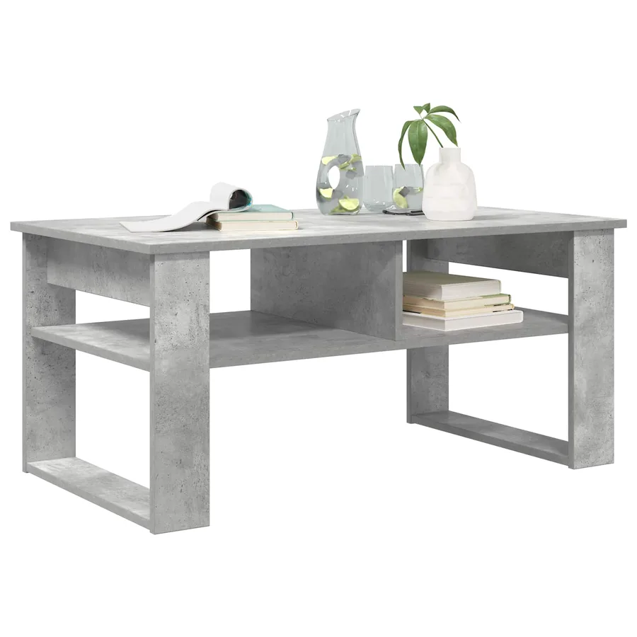 Table basse Gris béton 96 x 54 x 44 cm Bois d'ingénierie - 3