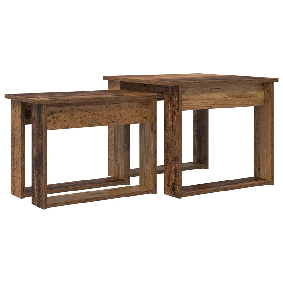 Ensemble de tables basses 2 pcs Bois ancien Bois d'ingénierie - 2