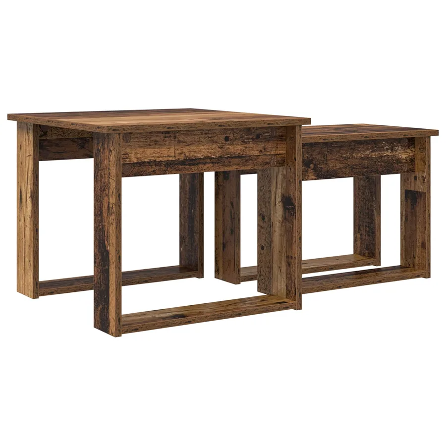 Ensemble de tables basses 2 pcs Bois ancien Bois d'ingénierie - 8