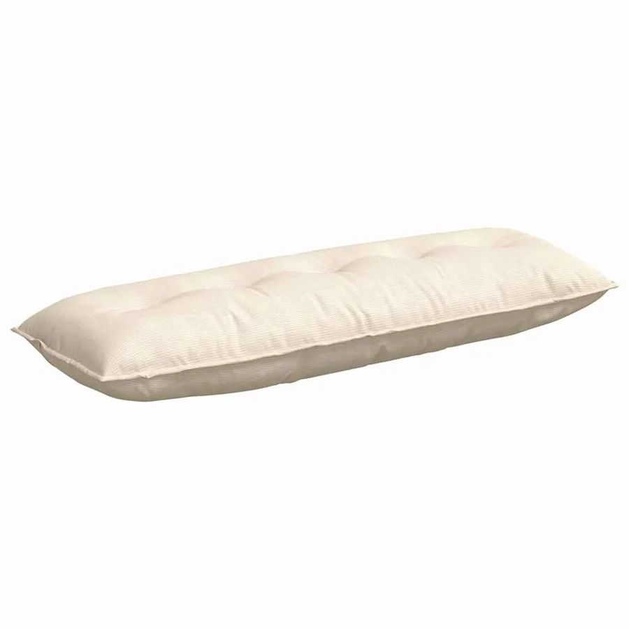 Coussin de Dos Crème 140 x 50 cm Tissu en velours côtelé - 2