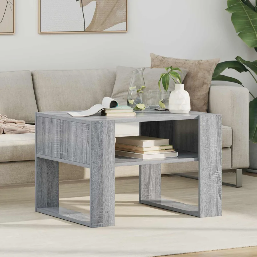 Table basse Gris Sonoma 66 x 53 x 45 cm Bois d'ingénierie