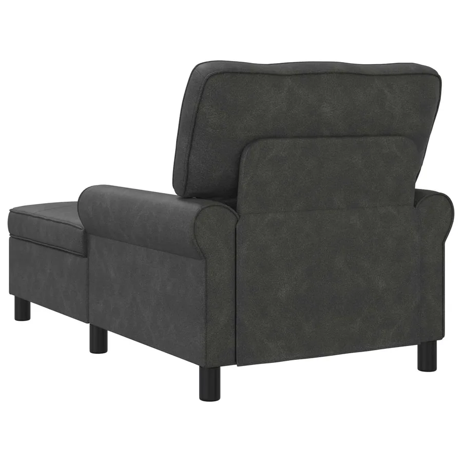 Chaise longue avec coussin Noir 91 x 157 x 91 cm Simili cuir - 6