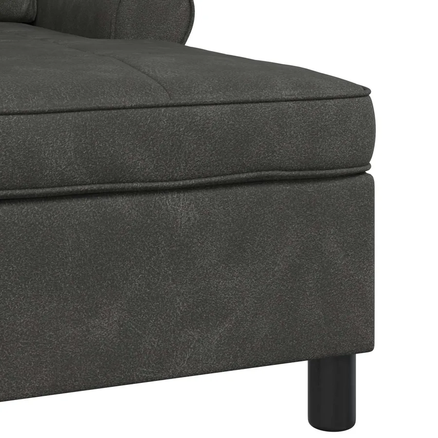 Chaise longue avec coussin Noir 91 x 157 x 91 cm Simili cuir - 7