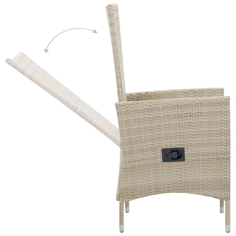 Ensemble à manger d'extérieur et coussins 9 pcs résine tressée - 8