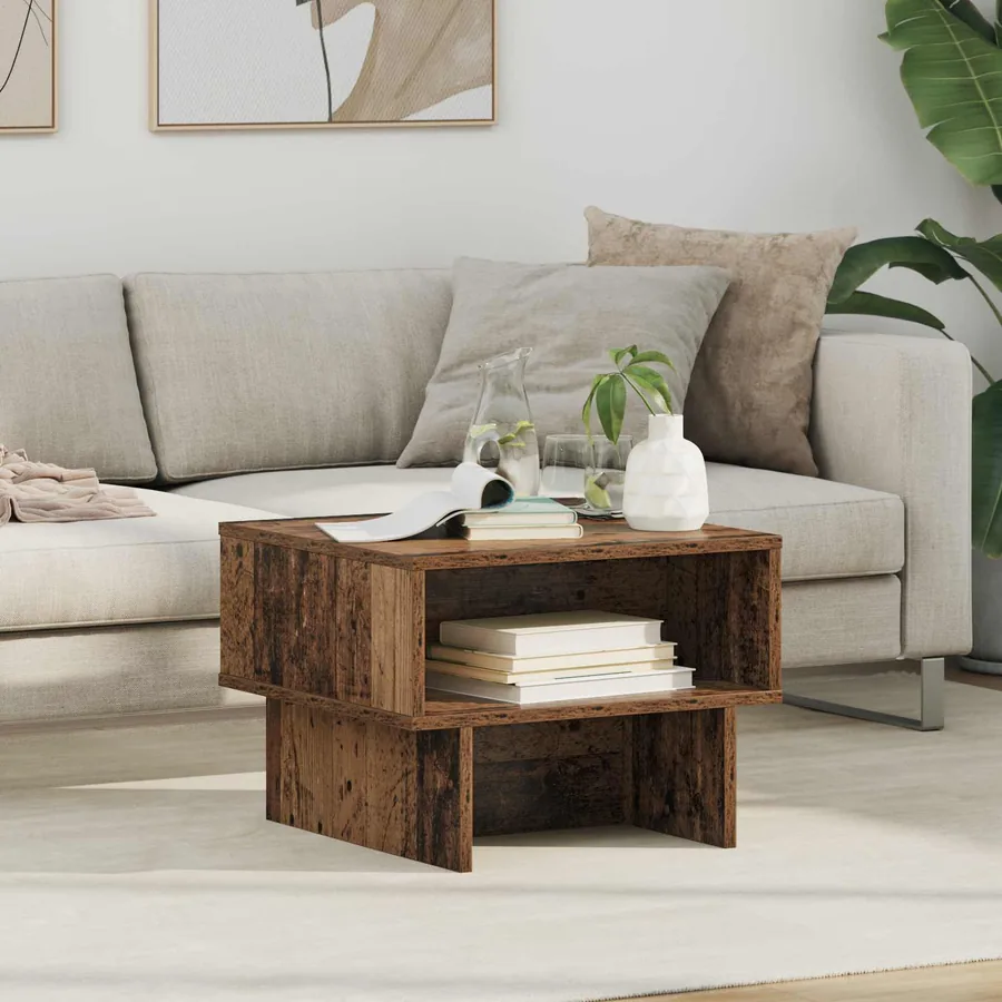 Table basse Bois ancien 48 x 46 x 35 cm Bois d'ingénierie