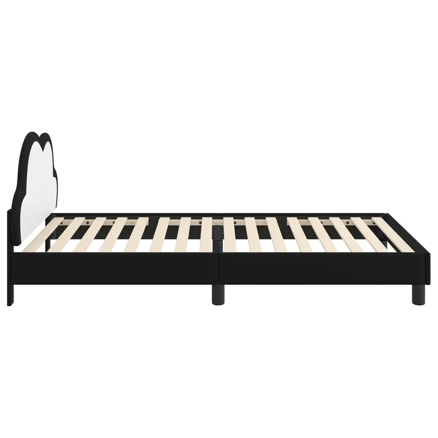 Cadre de lit pour enfants avec tête de lit Noir 80 x 200 cm PU - 6
