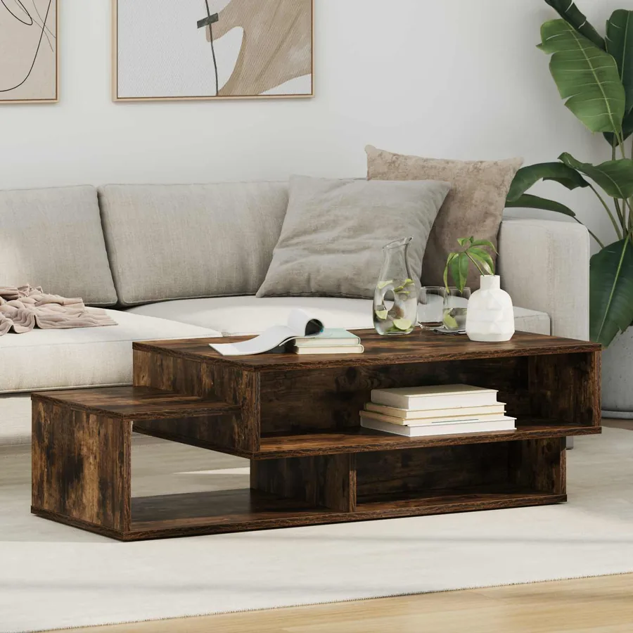 Table basse Chêne fumé 105 x 50 x 32,5 cm Bois d'ingénierie