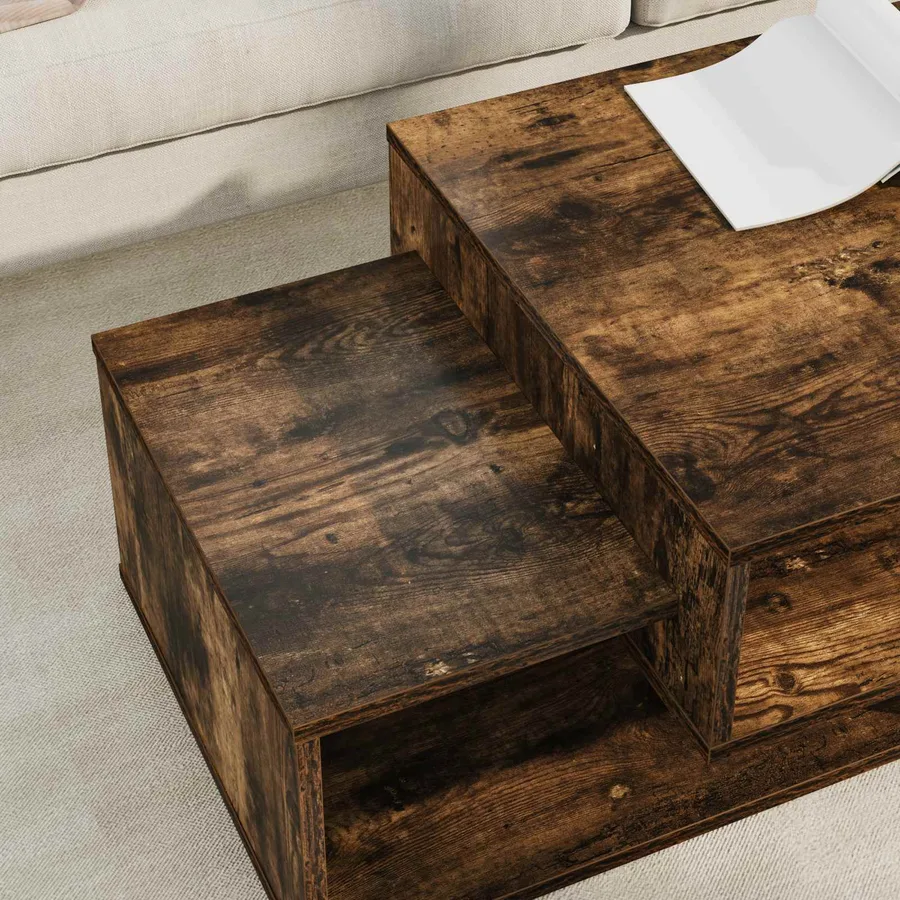 Table basse Chêne fumé 105 x 50 x 32,5 cm Bois d'ingénierie - 4