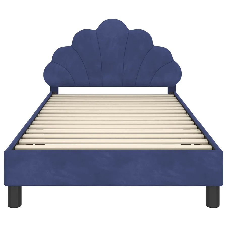 Cadre de lit pour enfants avec tête de lit Bleu police Velours - 5