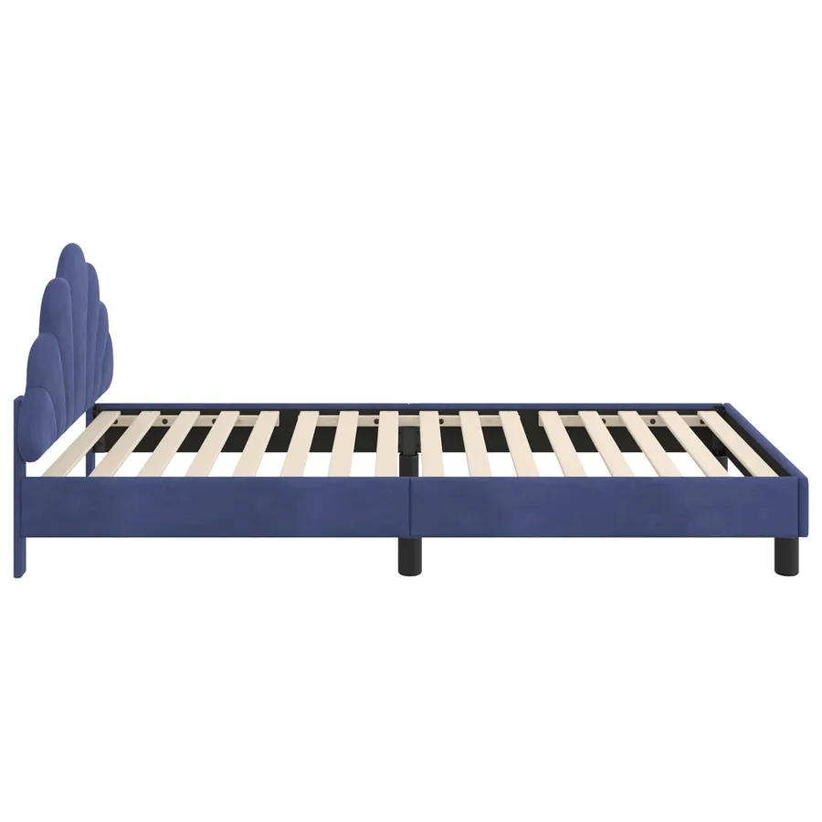 Cadre de lit pour enfants avec tête de lit Bleu police Velours - 6