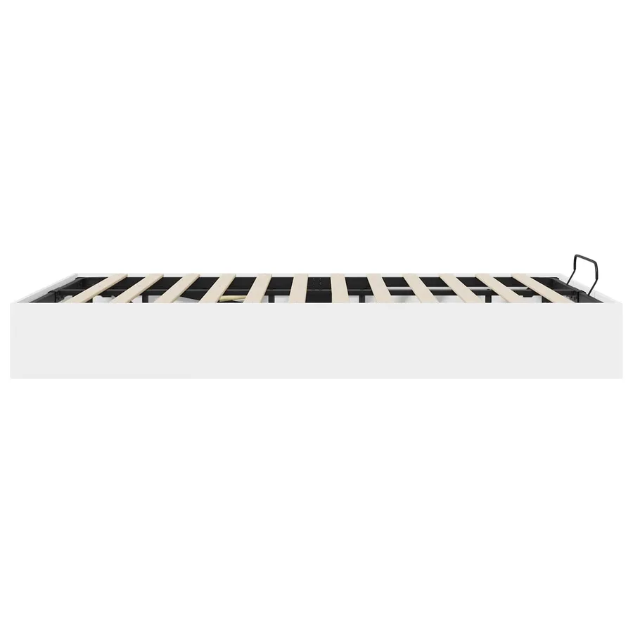 Cadre de lit ottoman Blanc 203 x 120 x 25 cm Bois d’ingénierie - 6