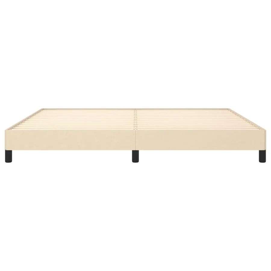 Cadre de lit sans matelas crème 200x200 cm tissu - 5
