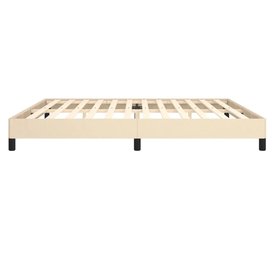 Cadre de lit sans matelas crème 200x200 cm tissu - 6