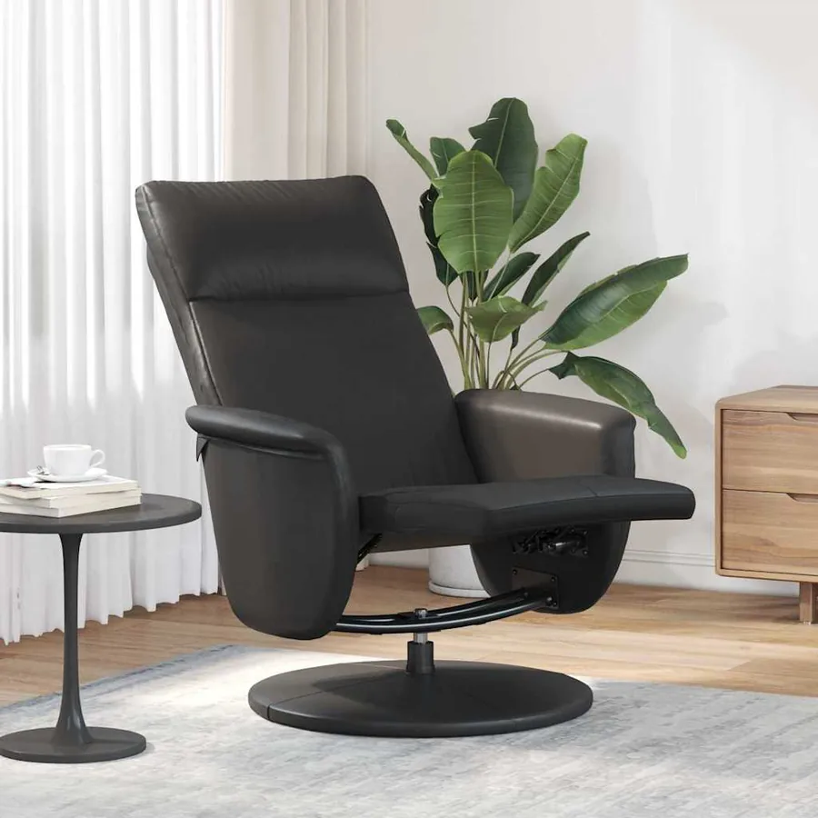 Fauteuil de massage inclinable Noir Simili cuir