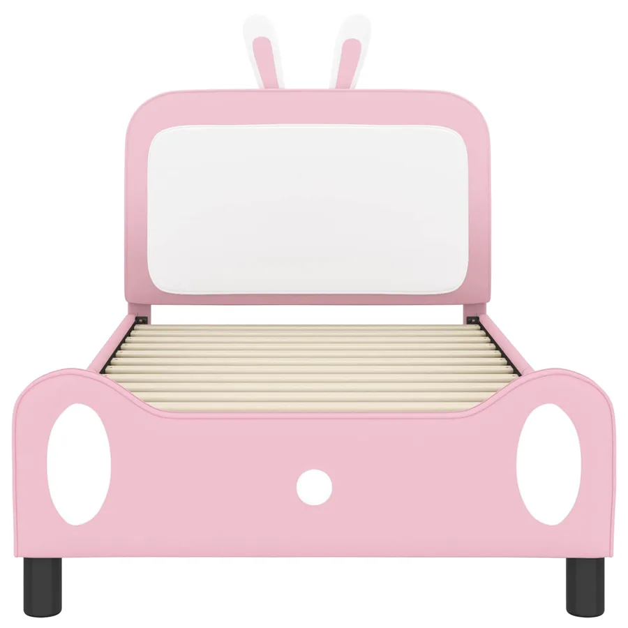 Cadre de lit pour enfants avec tête de lit Rose 90 x 190 cm PU - 5
