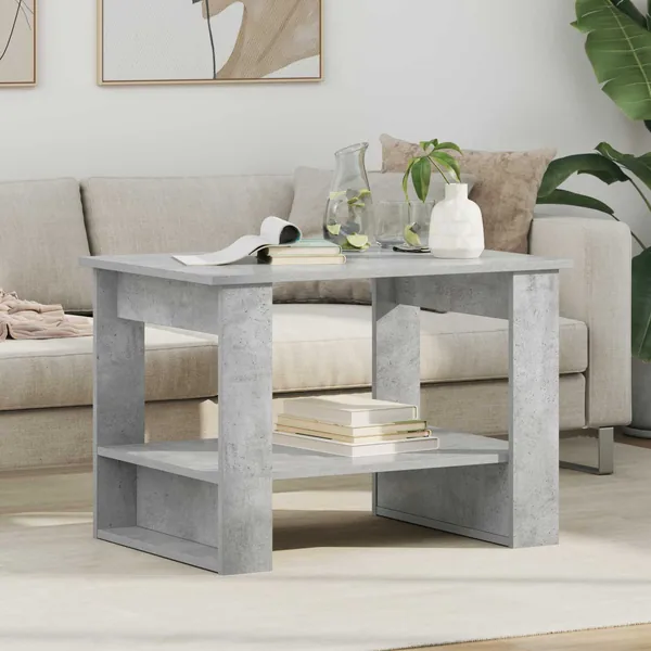 Table basse Gris béton 72 x 50 x 50 cm Bois d'ingénierie