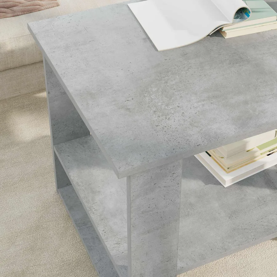 Table basse Gris béton 72 x 50 x 50 cm Bois d'ingénierie - 4