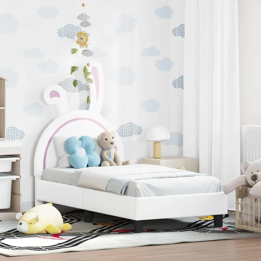 Cadre de lit pour tout-petit avec tête de lit Blanc 70 x 140 cm