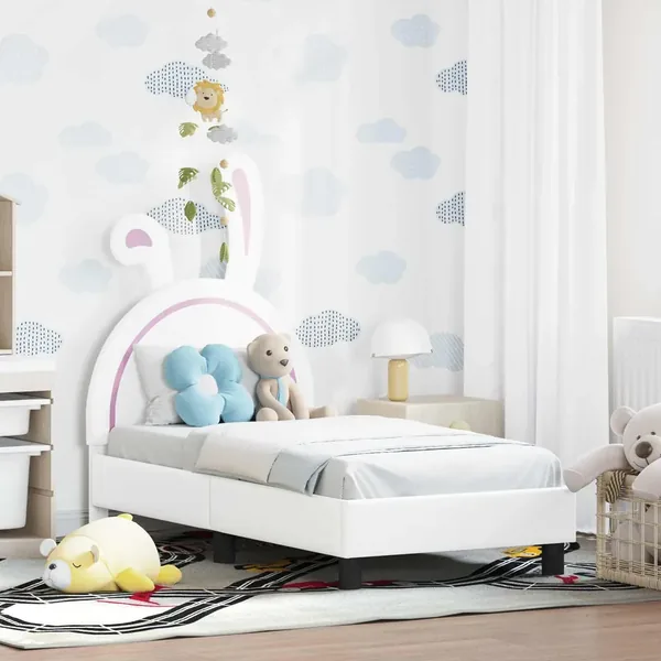 Cadre de lit pour tout-petit avec tête de lit Blanc 70 x 140 cm