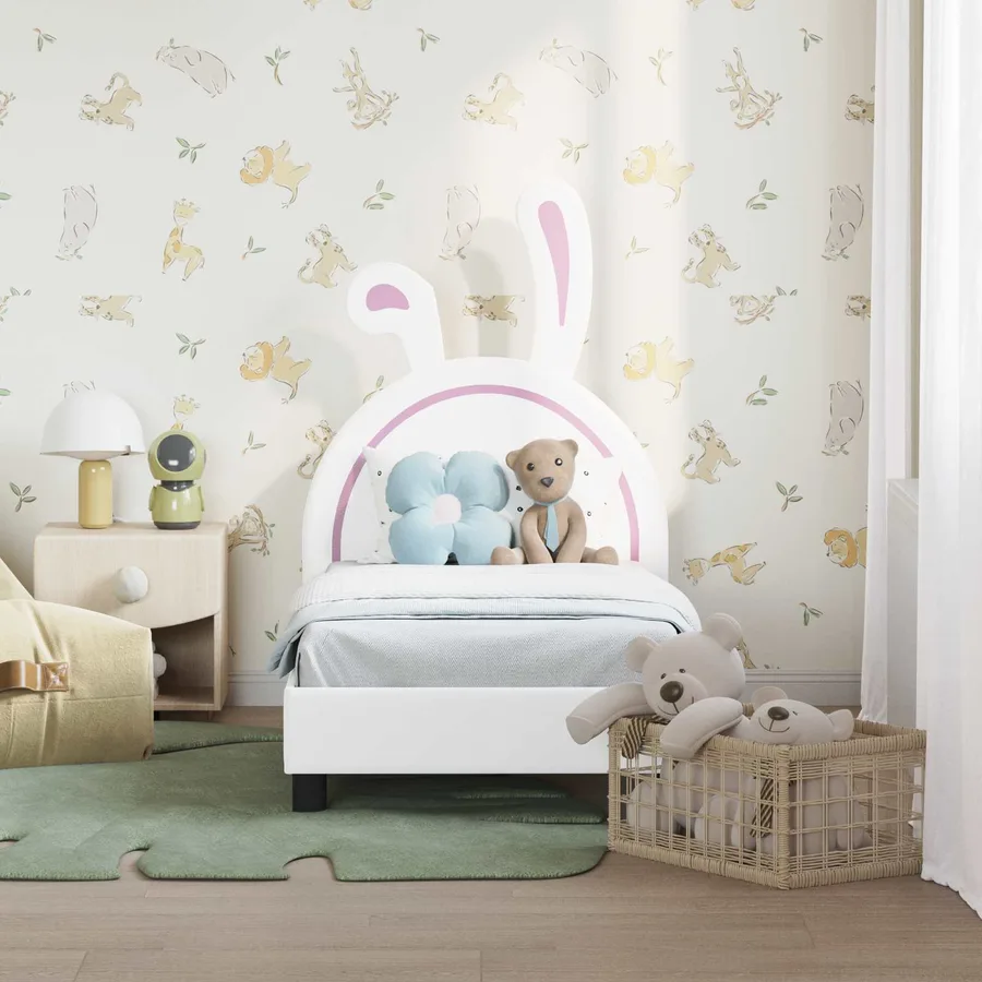 Cadre de lit pour tout-petit avec tête de lit Blanc 70 x 140 cm - 3