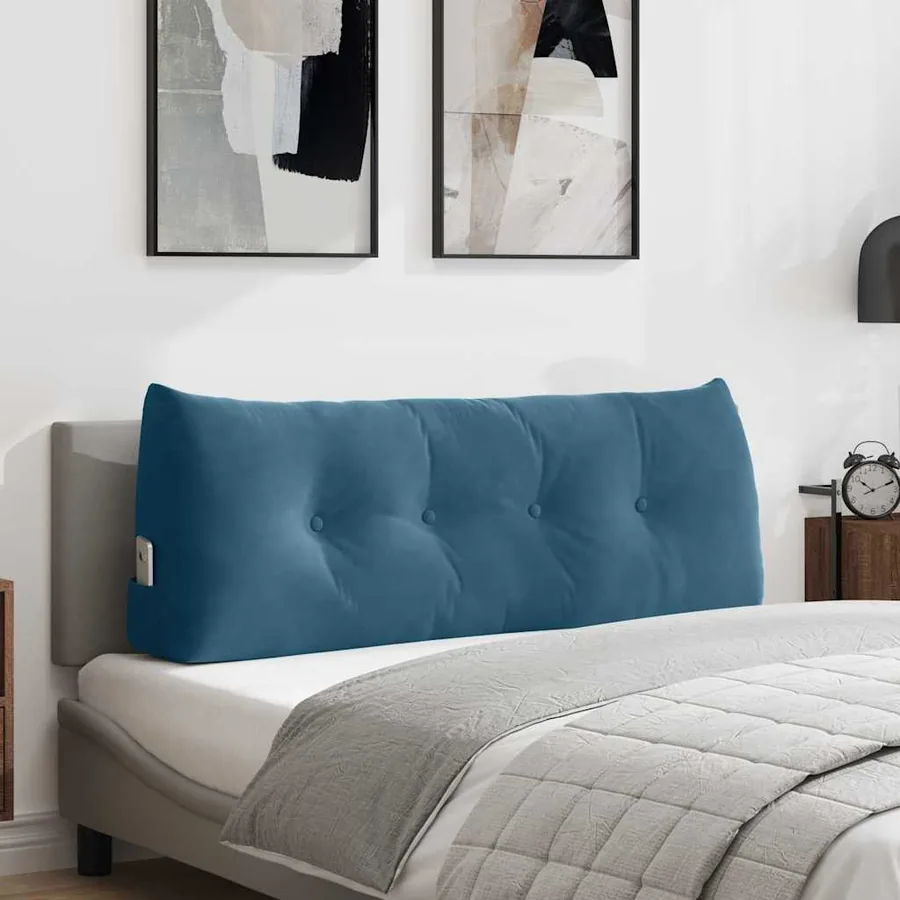 Coussin de Dos Bleu 120 x 24 x 50 cm Velours