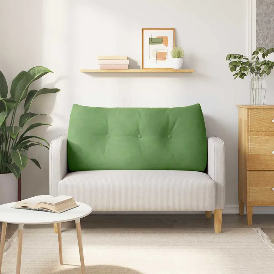 Coussin de Dos Vert clair 120 x 24 x 50 cm Velours - 4